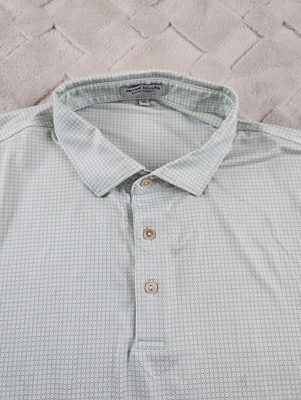 Peter Millar Summer Comfort Polo Shirt Mens Extra Large Geometric Print Golf